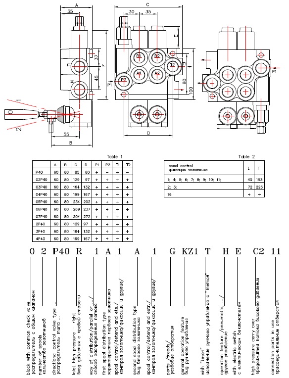 Схема подключения гидрораспределителя р40